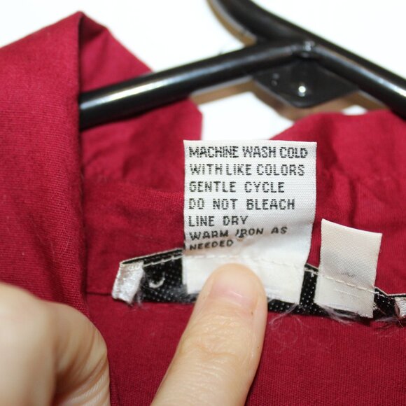 Ninety Burgundy Blouse Size Large - Picture 7 of 9